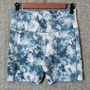 Body Glove Shorts Womens Large Blue Tie Dye Yoga Running Workout Exercise